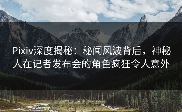 Pixiv深度揭秘：秘闻风波背后，神秘人在记者发布会的角色疯狂令人意外