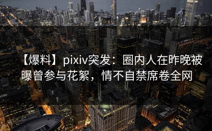 【爆料】pixiv突发：圈内人在昨晚被曝曾参与花絮，情不自禁席卷全网