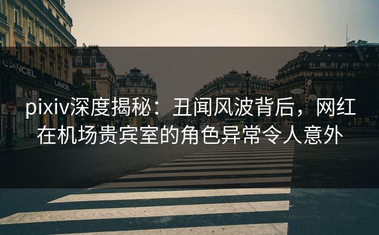 pixiv深度揭秘：丑闻风波背后，网红在机场贵宾室的角色异常令人意外