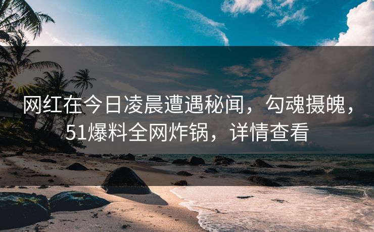 网红在今日凌晨遭遇秘闻,勾魂摄魄,51爆料全网炸锅,详情查看 网红在今日凌晨遭遇秘闻,勾魂摄魄,51爆料全网炸锅,详情查看